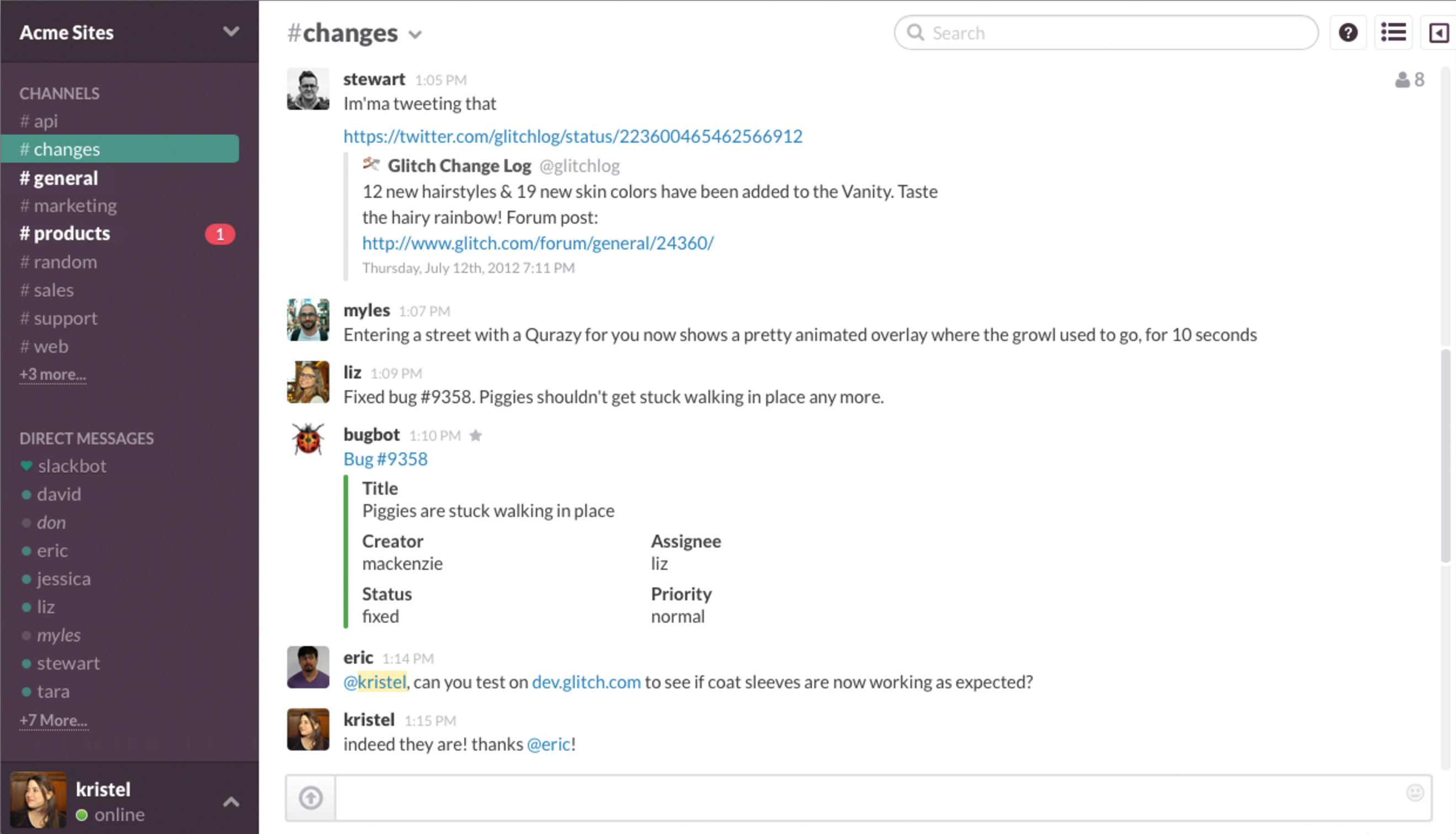 slack webapp