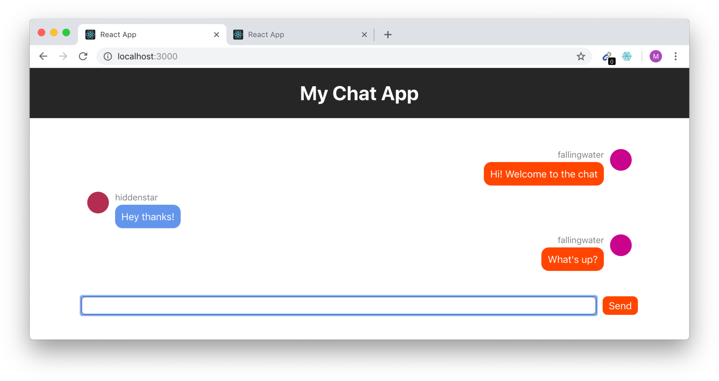 Chat ui for react
