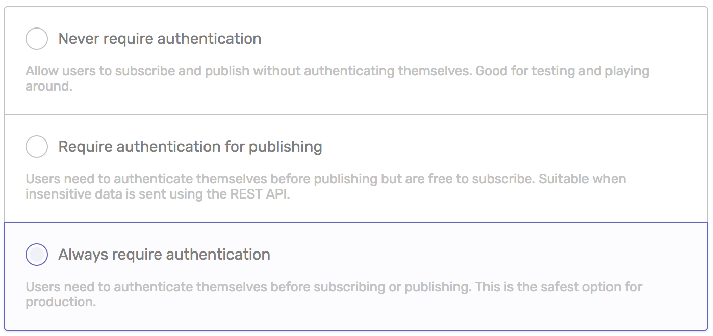 Authentication Levels